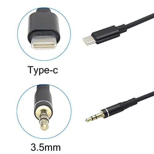 HCFeng USB-C-3,5 mm-es Aux Kábel Spirál Kábel Típus C-3,5 mm-es Férfi Fejhallgató Autó Sztereó Audio Jack Kábel Kompatibilis