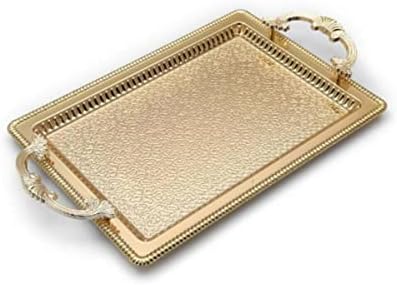 ORGJWD, Téglalap alakú, 2 Db Elhomályosítani Tálca Arany Eljegyzési Ígéret Tálca Nagy, illetve Közepes Arany Színű Dekoratív Domborított