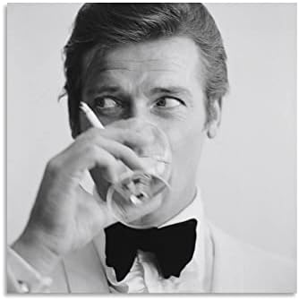 Roger Moore Rázva, Nem Keverve a Dohányzás Plakátok Fekete-Fehér Poszter Vászon Fal Művészi Nyomatok a Fali Dekor Room Decor Hálószoba