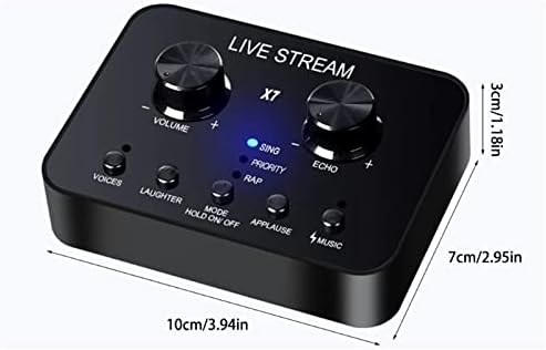 FZZDP X7 Audio Mixer Külső hangkártya Fülhallgató Mikrofon Adás Élő Adás Hangját Váltó Számítógép, Okos Telefon, Tablet