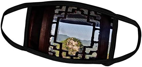 3dRose Danita Delimont - Windows - Kilátás az Ablakon Át a Hegyek Sárga Kő Falu, Kína. - Álarcok (fm_225486_3)