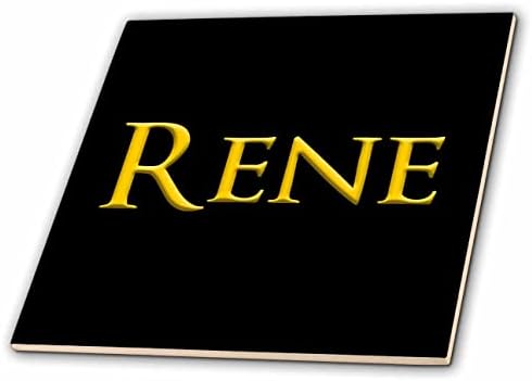 3dRose Rene népszerű lány baba neve az USA-ban. Sárga, fekete varázsa - Csempe (ct_351364_1)