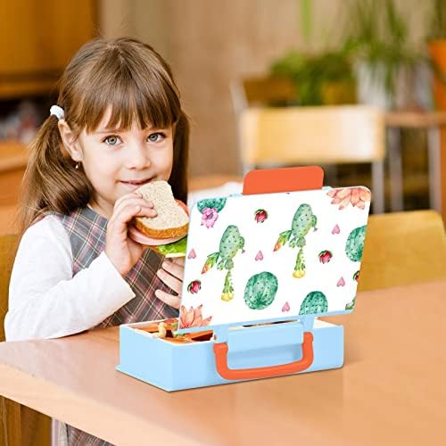 MCHIVER Kaktusz Bento Box Felnőtt Ebéd Doboz Kezelni Hordozható Gyerekek Ebéd Tartály Kanalat, Villát, Szivárgásmentes Ebéd Konténerek