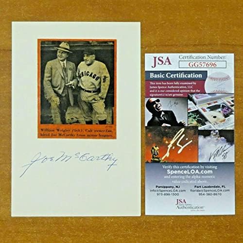 Joe McCarthy Baseball HOF NY Yankees Aláírt Magazin 4x6 Fénykép a SZÖVETSÉG COA - Dedikált MLB Fotók
