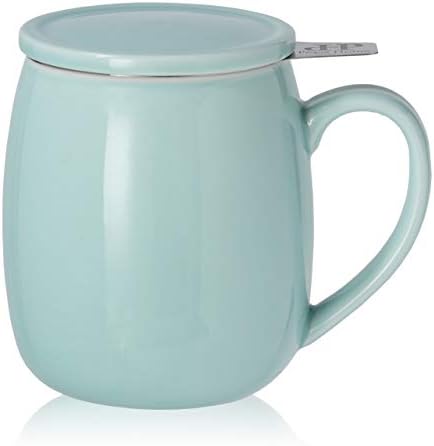 Peacehome Tea Csésze Infúzió Fedél: 17.5 OZ Nagy Kerámia Bögre Tea Szűrő & Fedezni Kiáztatod Csésze Forró Tea, vagy Kávé, Finom