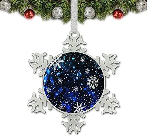 Karácsonyi Díszek,Hópehely Dísz Lóg Emlék,Fém Karácsonyi Díszek, Fa Dekoráció (Kék Hópelyhek)