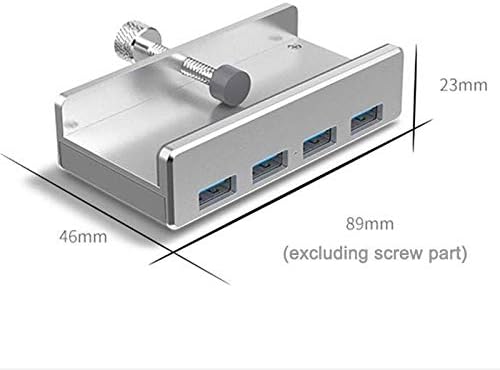 ZHYH Alumínium, 4 Port, Többfunkciós USB 3.0 Clip-C Típusú USB HUB Asztali Laptop Klip Tartomány