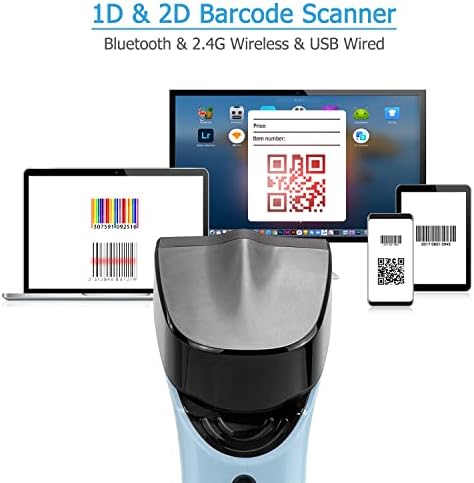 Zacoora Vezeték nélküli QR Barcode Scanner Bluetooth-3 az 1-ben Kézi vonalkód Olvasó, Újratölthető 1D 2D pdf417 Szkenner Fegyvert