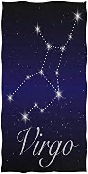 Naanle Szűz Zodiákus Csillagkép Asztrológia Szűz Horoszkóp Kék Csillagos Égbolt Galaxy világűrben Puha fürdőlepedő Nedvszívó kéztörlő