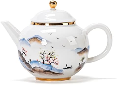 CCBUY Arany-festett kézzel festett kerámia teáskanna háztartási tea tea szűrő egyetlen füvet kézzel a kis teáskanna (Szín : Egy, Méret :