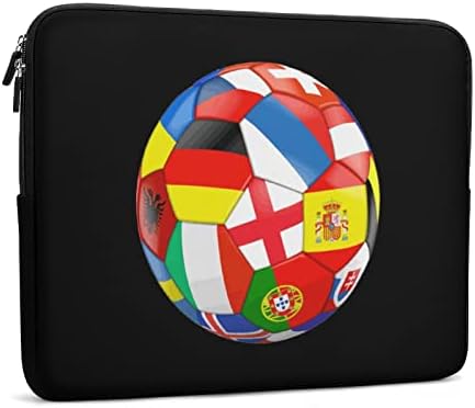 Foci, Futball Európa-Zászlók Laptop Védő tok Laptop Sleeve Táska Aktatáska hordtáska a Férfiak a Nők 10inch