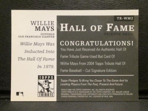 2004 Topps Tribute Hall of Fame Willie Mays Játék Használt Bat Baseball Kártya TR-WM2 - MLB Baseball Játék, Használt