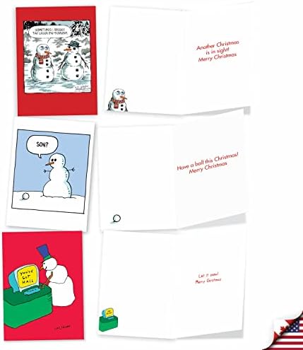 NobleWorks Különböző Csomag 20 Karácsonyi Üdvözlőlapok a Borítékokat, Humor Ünnepi Választék a Férfiak, mind a Nők (10 Minták,