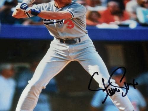 Steve Sax Dedikált 8x10-es Színes Fénykép (keretes & Gubancos) - La Dodgers! - Dedikált MLB Fotók
