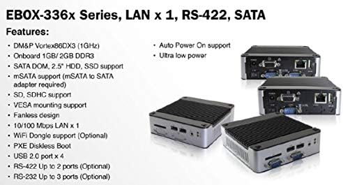 (DMC Tajvan) Mini Doboz PC-EB-3362-B1C3 Funkciók RS-232 Port x 3, CANbus Port x 1, SATA csatlakozók x1.