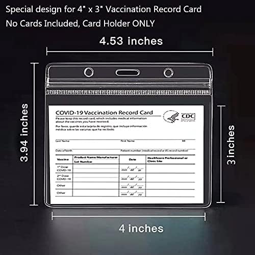 CDC Vakcina Kártya Protector 4 X 3 Cm Immunizálás Rekord Oltási IGAZOLVÁNY Jogosultja Tiszta Pvc Műanyag Hüvely 3 X 4 Szakadár Rögzítésre
