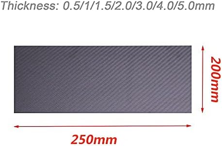 1-3MM 3K Szén-Lemez Panel 100x250mm 200x250mm 100x300mm Lap Magas Kompozit Keménységű Anyag Carbon Fiber Testület (200 X 250mm