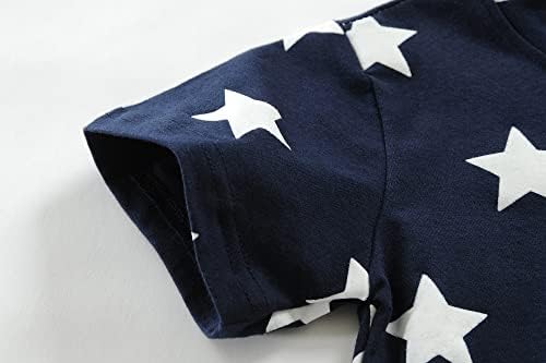 Július 4-én a T-Shirt Kisgyermek Fiú Lány Negyedik Csillag Amerikai Zászló USA Hazafias hősök Napja Póló Gyerek Függetlenség