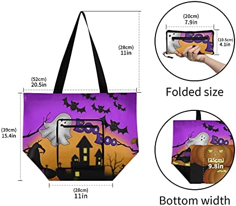 Halloween Bat Sütőtök Összecsukható Váll Táska Újrahasználható bevásárlótáska Nehéz az Iskola Táska Bevásárló Táska, Sport,