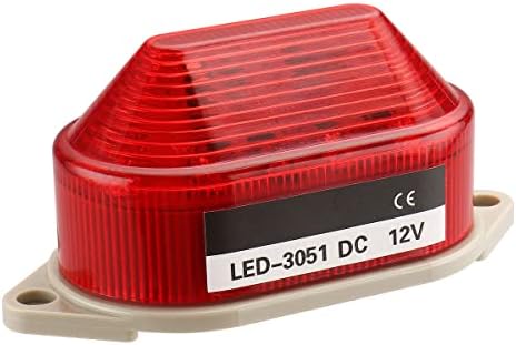 Baomain Figyelmeztető Lámpa LTE-3051 Ipari DC 12V LED Villogó Piros Fény