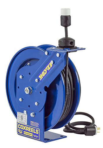 Coxreels Elektromos Kábel Tekercs Egyetlen Ipari Tartály - Modell : EZ-PC13-5016-EGY Méretek: 8-1/2x 14-1/2x 13-3/4 Hossz: 50' , Kék