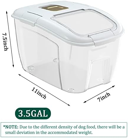 Fhiny 3.5 Gal Kutya Élelmiszer-Tároló Tartály, Légmentes Macska Kezelni Rizs Bin a mérőpohár Tömeges Pet Száraz Élelmiszer Tárolására