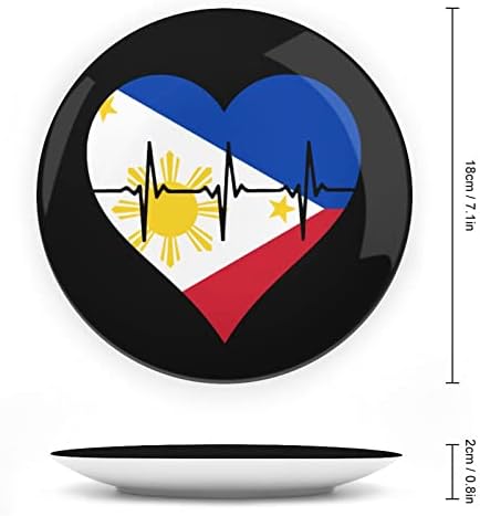 A szerelem Fülöp-szigetek Szívverés Vicces porcelán Díszítő Tányér Kerek Kerámia lapok Kézműves Display Állvány Home Office