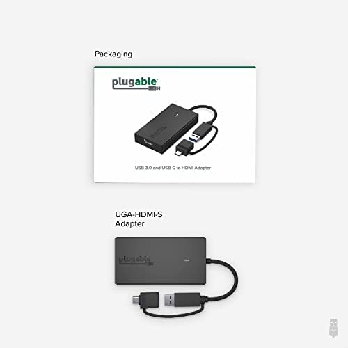 Plugable USB-C-HDMI Adapter, Univerzális Video Graphics Adapter USB 3.0-s, illetve USB-C Mac, Windows, Meghosszabbítja HDMI Monitor akár 1080p@60Hz
