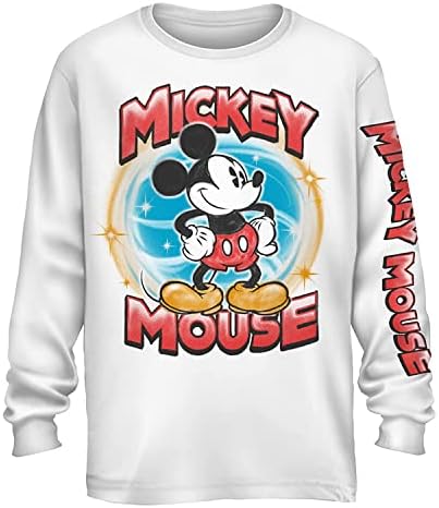 Disney Férfi Mickey Egér Póló - Klasszikus Miki Egér Nyakkendő Festék Póló - Mickey Grafikus Hosszú Ujjú Póló