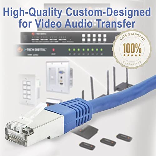J-Tech Digitális Cat6 Ethernet Kábel-100 Láb Szilárd 23AWG UTP - os Tisztaságú Réz a Hálózat Nagy Teljesítményű Videó, Audio Átvitel [JTECH-CAT6-100ft]