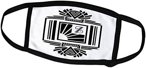 3dRose Russ Billington Monogramja - Art Deco Eredeti Z - Monogram Levelet Z - Fekete, Fehér, Art Deco Kezdeti - Álarcok (fm_241177_3)