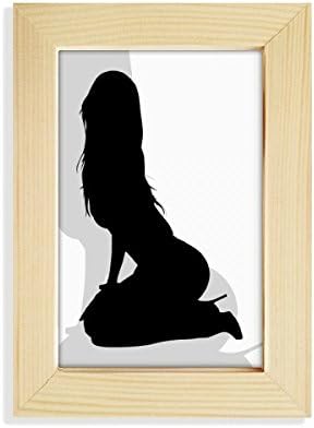 DIYthinker Forró Gyönyörű Nő Térdre Vázlat Asztali Kijelző Kép Art Festmény, 5x7 inch