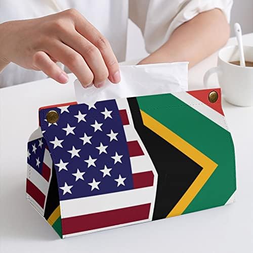 Amerikai, illetve Afrikai Zászló Szövet Borító PU Bőr Szövet Doboz Jogosultja Téglalap alakú Arc Szövet Esetben Papír Szervező