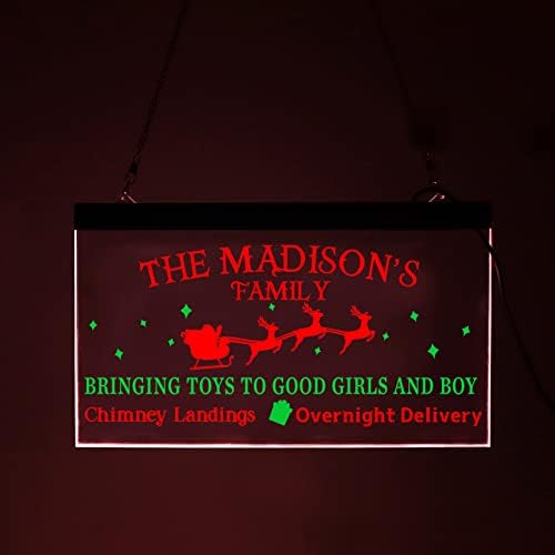Boldog Karácsonyt, Mikulás, Rénszarvas, Színes LED-es Neon Sign Zöld & Piros Mikulás Neon Fény Mikulás Szán Alá Család Dekoráció