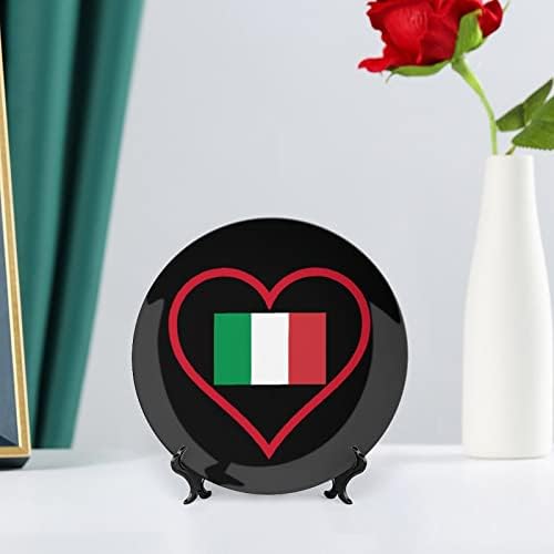 Imádom az olasz Piros Szív porcelán Díszítő Tányér, Kerámia lapok Kézműves Display Állvány Home Office Fali Dekoráció