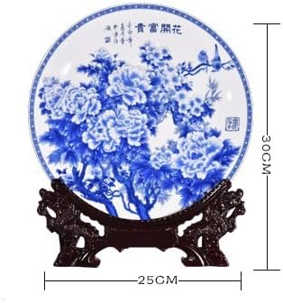 GELTDN lakberendezés Kerámia Díszítő Lemez Kínai Kék-Fehér Virág Dekoráció Rendszám Meghatározott Beállítás Fal