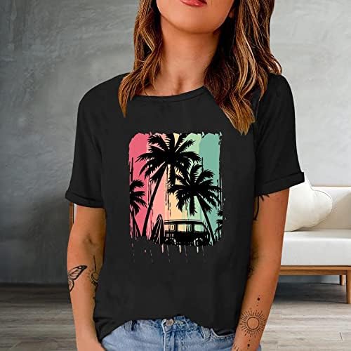 A lányok Grafikus Blúzok Legénység Nyak Felső Tshirts Rövid Ujjú Strand Hawaii Trópusi Nyáron, Ősszel, Blúzok Ruhák ZO