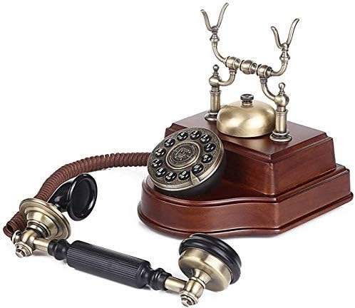 SXRDZ Retro Stílusú Telefon Tömör Fa, Európai Stílusú, [Teremtés] Telefon, Régi, [Retro], Kézzel Rajzolt Minta, Vezetékes-8