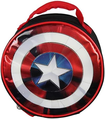 Marvel Amerika Kapitány Pajzsa Fényes Optikai Illúzió Szigetelt Uzsonnás Táskát Cipel