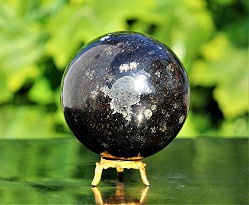 Kiváló Természetes Polírozott Fekete Coppernite Kristály Kvarc Kő Gömb (90mm) Csakrák Gyógyító Nagy Nyers Labdát, Ásványi