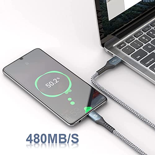sweguard Típusú USB-C Kábel 3.1 Gyors Töltés [4-Pack 10ft+6.6 ft+3.3 ft+1ft], USB A-USB-C Töltő Fonott Zsinór Samsung Galaxy S20 S21