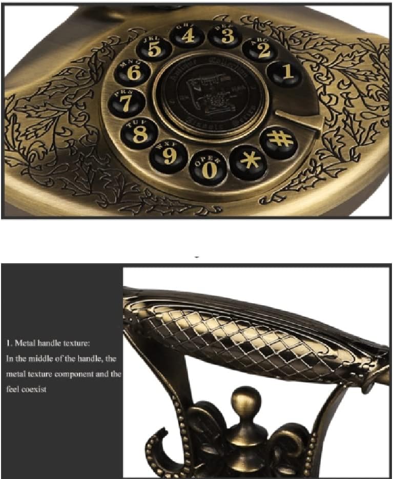 LEPSJGC Vintage Asztal Telefon Antik Stílus Gombot, Tárcsázza a Fém Telefon, Elektronikus Csengőhang, Otthoni Iroda Telefon Dekoráció