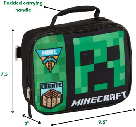 RALME Minecraft Hátizsák, uzsonnás Doboz, Készlet Fiúk & Lányok, 16 col, Érték Csomag