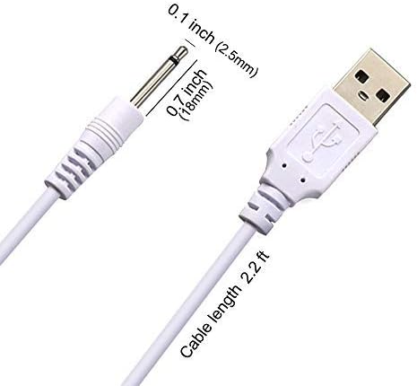 VibeMax Csere DC Töltő Kábel | USB Töltő Kábel - 2,5 mm-es (2 Csomag)