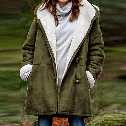 A téli Kabátok Női 2023 Alkalmi egyszínű Gyapjú Gallér Zsebében Kabát Kapucnis Felsőruházat Zsebében Dzseki Kabát
