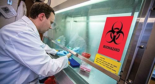 Biohazard Matricák Jel 4 X 4 Vízálló Biológiai veszély Figyelmeztető Címke, Használja a Kórházak, Ipari (20/Csomag）
