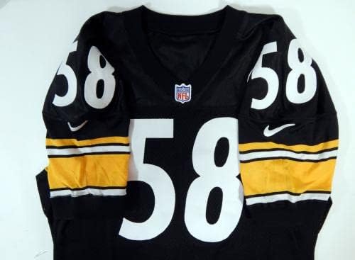 1997 Pittsburgh Steelers 58 Játék Kibocsátott Fekete Jersey 50 DP21346 - Aláíratlan NFL Játék Használt Mezek