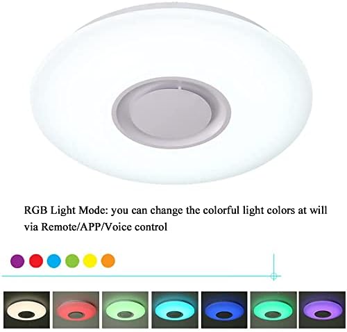 Okos Wifi LED Mennyezeti Lámpa Távirányítóval, illetve Bluetooth Hangszóró, 36W 2800LM Szabályozható színváltó Mennyezeti Lámpa Kompatibilis