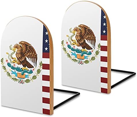 Amerikai-Mexikói Zászló a Könyv végül a Polcok Fából készült Könyvtámasz tartó Nehéz Könyvek Elválasztó Modern Dekoratív 1 Pár