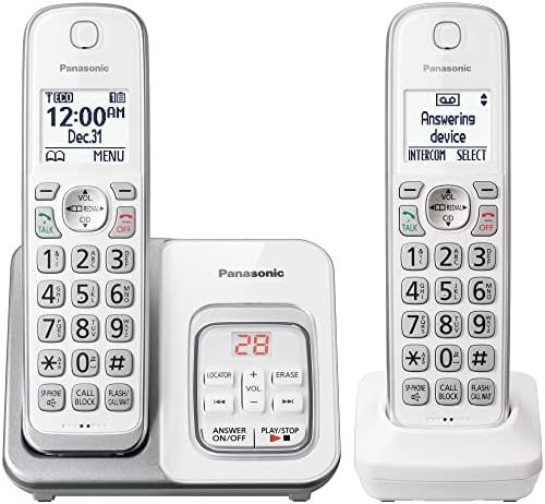 Panasonic DECT 6.0 Bővíthető Vezeték nélküli Telefon üzenetrögzítővel Smart Call Blokk - 2 Vezeték nélküli Kézibeszélő - KX-TGD632W (Fehér/Ezüst)